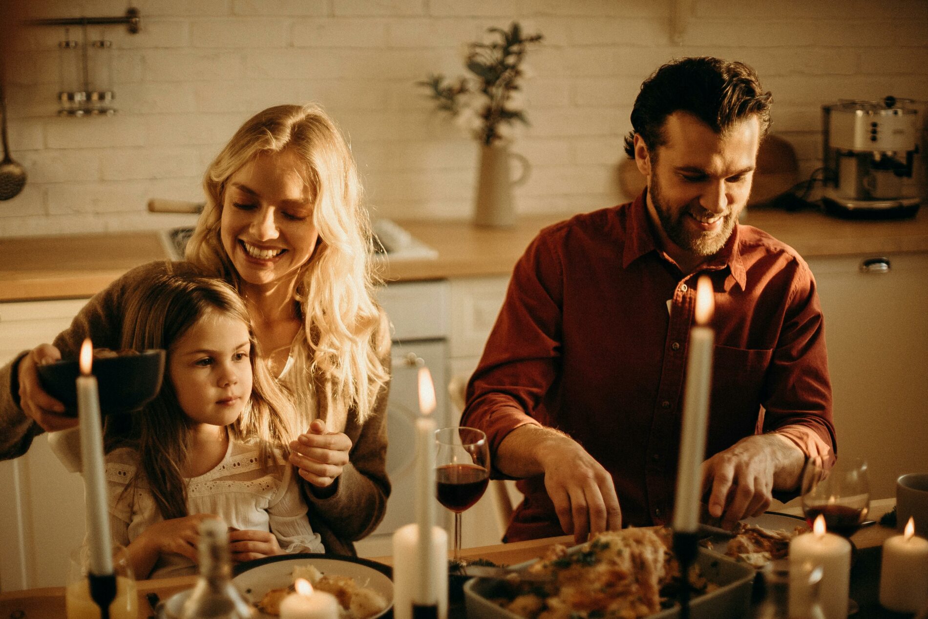 Tradition d'un repas en famille instaurée.